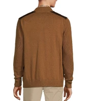 Roundtree & Yorke Long Sleeve Textured Solid Full-Zip Sweater