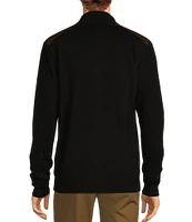 Roundtree & Yorke Long Sleeve Textured Solid Full-Zip Sweater