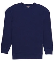 Roundtree & Yorke Long Sleeve Waffle-Knit Sleep T-Shirt