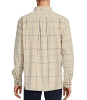 Roundtree & Yorke Long Sleeve Windowpane Plaid Corduroy Sport Shirt