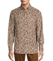 Roundtree & Yorke Long Sleeve Woodland Print Corduroy Sport Shirt