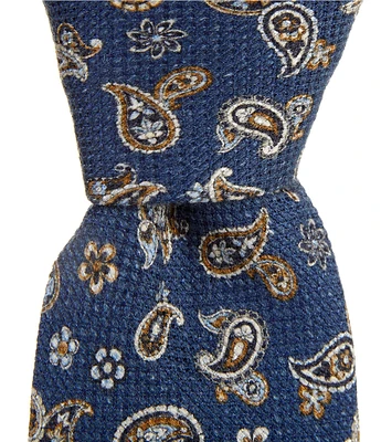 Roundtree & Yorke Mini Pine Print 3 1/4#double; Woven Silk Tie