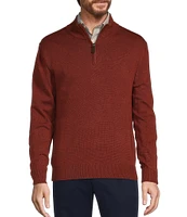 Roundtree & Yorke Mock Neck Long Sleeve Solid Quarter-Zip Sweater Pullover