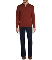 Roundtree & Yorke Mock Neck Long Sleeve Solid Quarter-Zip Sweater Pullover