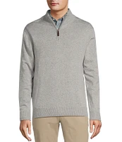 Roundtree & Yorke Mock Neck Long Sleeve Solid Quarter-Zip Sweater Pullover