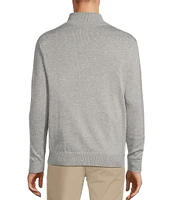 Roundtree & Yorke Mock Neck Long Sleeve Solid Quarter-Zip Sweater Pullover