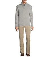 Roundtree & Yorke Mock Neck Long Sleeve Solid Quarter-Zip Sweater Pullover