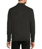 Roundtree & Yorke Mock Neck Long Sleeve Solid Quarter-Zip Sweater Pullover