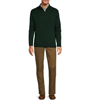 Roundtree & Yorke Mock Neck Long Sleeve Solid Quarter-Zip Sweater Pullover