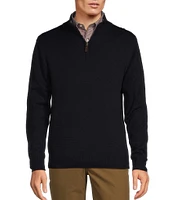 Roundtree & Yorke Mock Neck Long Sleeve Solid Quarter-Zip Sweater Pullover