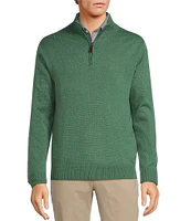 Roundtree & Yorke Mock Neck Long Sleeve Solid Quarter-Zip Sweater Pullover