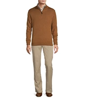 Roundtree & Yorke Mock Neck Long Sleeve Solid Quarter-Zip Sweater Pullover