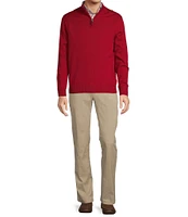 Roundtree & Yorke Mock Neck Long Sleeve Solid Quarter-Zip Sweater Pullover