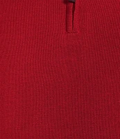 Roundtree & Yorke Mock Neck Long Sleeve Solid Quarter-Zip Sweater Pullover