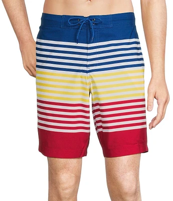 Roundtree & Yorke Multi Stripe 10#double; Inseam Swim Trunks