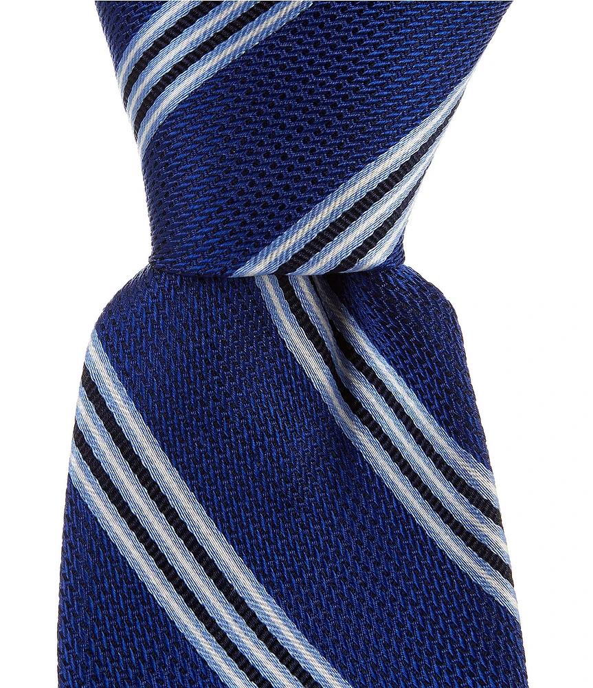 Roundtree & Yorke Multi Stripe 3 1/8#double; Woven Silk Tie