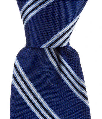 Roundtree & Yorke Multi Stripe 3 1/8#double; Woven Silk Tie