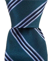 Roundtree & Yorke Multi Stripe 3 1/8#double; Woven Silk Tie