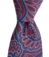 Roundtree & Yorke Oversized Paisley 3 3/8#double; Woven Silk Tie