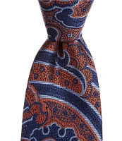 Roundtree & Yorke Oversized Paisley 3 3/8#double; Woven Silk Tie