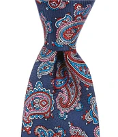 Roundtree & Yorke Paisley Print 3 1/8#double; Woven Silk Tie