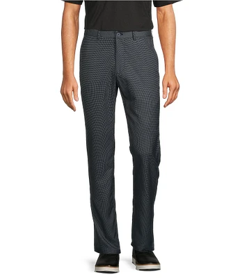 Roundtree & Yorke Performance Andrew Straight Fit Flat Front Herringbone Pants