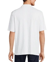 Roundtree & Yorke Performance Big &Tall The Fairway Short Sleeve Geometric Print Polo Shirt