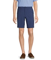Roundtree & Yorke Performance Classic Fit Flat Front 9#double; Grid Heathered Shorts