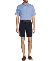 Roundtree & Yorke Performance Classic Fit Flat Front 9#double; Seersucker Shorts
