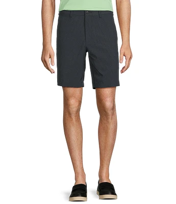 Roundtree & Yorke Performance Classic Fit Flat Front 9#double; Tonal Geo Printed Shorts