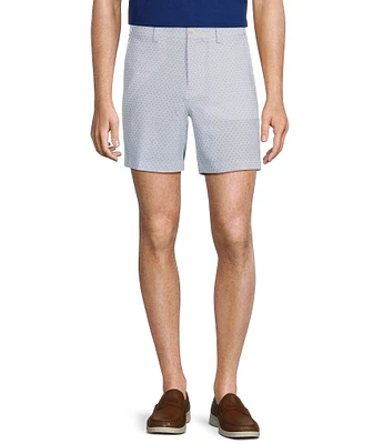 Roundtree & Yorke Performance Flat Front Straight Fit Golf Ball Print 7#double; Inseam Shorts