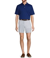 Roundtree & Yorke Performance Flat Front Straight Fit Golf Ball Print 7#double; Inseam Shorts