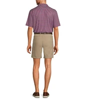 Roundtree & Yorke Performance Flat Front Straight Fit Printed 8#double; Inseam Shorts