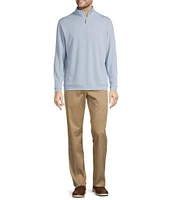 Roundtree & Yorke Performance Long Sleeve French Terry Solid Quarter Zip Pullover