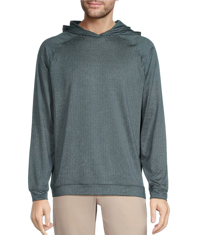 Roundtree & Yorke Performance Long Sleeve Herringbone Jacquard Hoodie