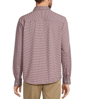 Roundtree & Yorke Performance Long Sleeve Mini Check Coat Front Shirt