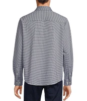 Roundtree & Yorke Performance Long Sleeve Mini Check Coat Front Shirt