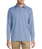 Roundtree & Yorke Performance Long Sleeve Mini-Pattern Polo Shirt