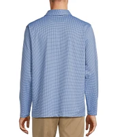 Roundtree & Yorke Performance Long Sleeve Mini-Pattern Polo Shirt