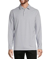 Roundtree & Yorke Performance Long Sleeve Mini-Pattern Polo Shirt