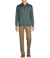 Roundtree & Yorke Performance Long Sleeve Quarter-Zip Jacquard Pullover