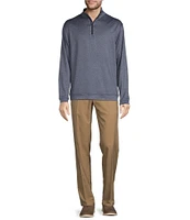 Roundtree & Yorke Performance Long Sleeve Quarter-Zip Jacquard Pullover