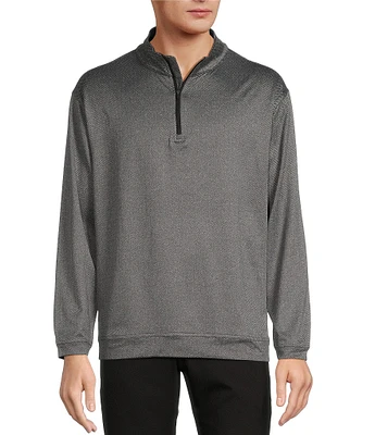 Roundtree & Yorke Performance Long Sleeve Quarter-Zip Jacquard Pullover