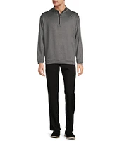 Roundtree & Yorke Performance Long Sleeve Quarter-Zip Jacquard Pullover