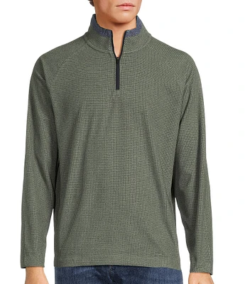 Roundtree & Yorke Performance Long Sleeve Solid Fleece Quarter Zip Pullover