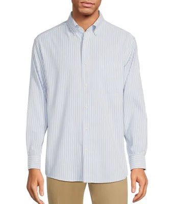 Roundtree & Yorke Performance Long Sleeve Stripe Sport Shirt