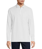 Roundtree & Yorke Performance Long Sleeve Tonal Mini-Pattern Polo Shirt