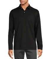 Roundtree & Yorke Performance Long Sleeve Tonal Mini-Pattern Polo Shirt