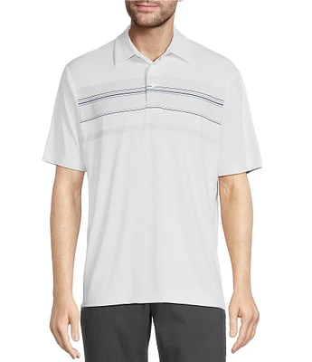 Roundtree & Yorke Performance Short Sleeve Chest Stripe Polo Shirt