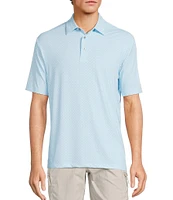 Roundtree & Yorke Performance Short Sleeve Geo Print Polo Shirt